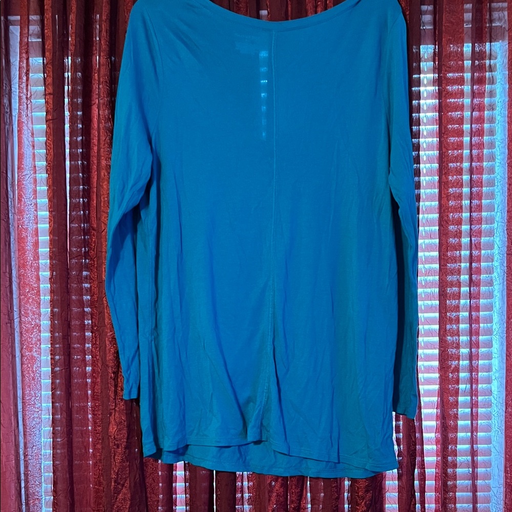 Lane Bryant Vibrant Blue Long Sleeve Tee - Picture 3 of 3